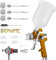 Yontwe HVLP Pistola a spruzzo con 1.4MM 1.7MM 2.0MM Ugello 600ml Tazza Veicolo Auto Recinzione Strumenti di Pittura Spruzzatori di vernice per interni domestici ed esterni (Gold)