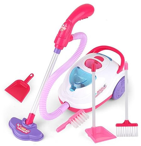 PNJB Kids Toy Vacuum Cleaner Hoover, With Accessories And Children Cleaning Playset, Toy For Children With Sound Effect, Pretend Play, Parent-Child Interaction, Gift For Kids