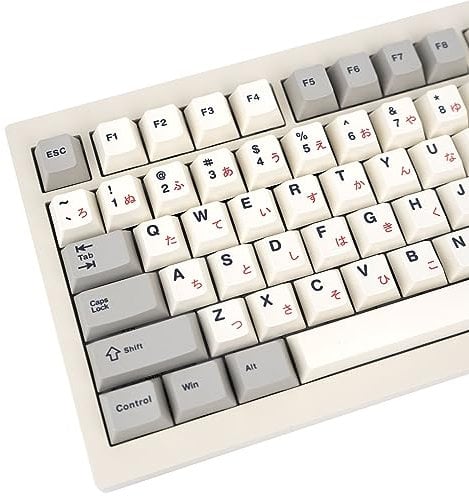 JOLINTAL 136 Tasten Grey PBT Dye-Sub Keycaps, Retro Cherry Profile Keycaps, 60 Percent Keycaps Custom Cherry MX Switch Keycaps Set für Mechanische Tastatur (9009 Keycaps)