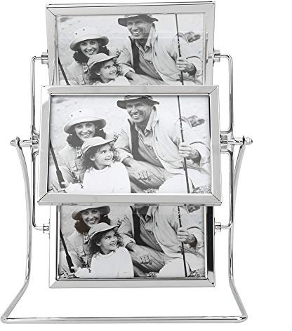 Srliya Fotorahmen, Riesenrad, Drehbarer Bilderrahmen, Edelstahl, Horizontale Platzierung, Metall-Foto-Bilderrahmen für Familienfotos