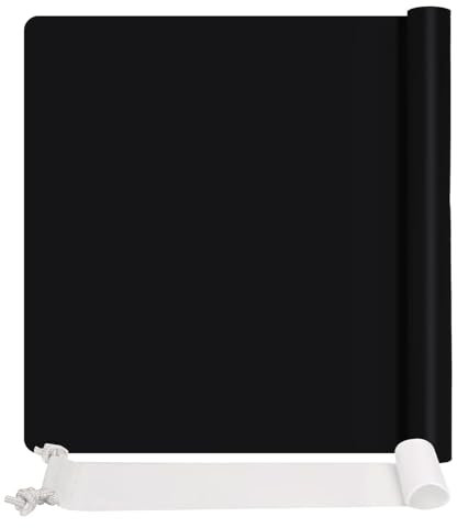 Tapetes de Silicona, 60x40cm Tapete Silicona Horno, Protector Encimera Cocina, Antiadherente y Antideslizante, Resistente al Calor, para Resina Epoxi(Negro)