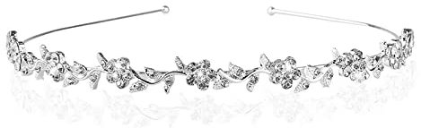 Ryaupy Hochzeit Tiara,Braut mit verziert Perle Hochzeit Stirnband,Ideal für Proms/Parteien, Silber Kopfschmuck,Elegante Hochzeitsaccessoires, für Handgemachte Braut Stirnband mit Strass