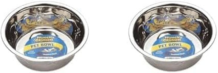 Munch & Crunch Large 19.5cm Stainless Steel Pet Bowl (Pack of 2)