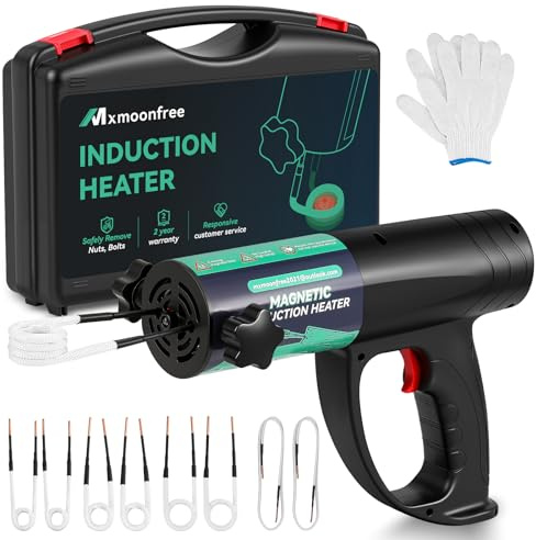 Mxmoonfree 1500W Induction Bolt Heater Tool with 8 Coils, 110V | Safely Remove Nuts, Bolts & Screws Without Open Flame, Rugged Case for Storage & Transport, 2-Year Warranty
