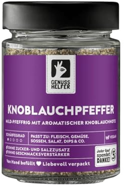 Bremer Gewürzhandel Knoblauchpfeffer Gewürzmischung, geschrotet, intensive Aromen für Fleischgerichte, zum Kochen und Grillen, 90g im Glas