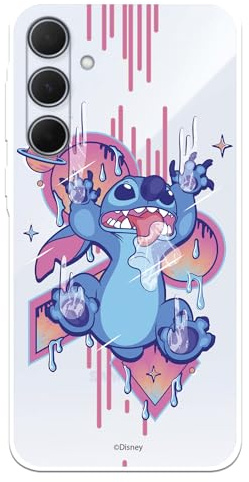 Schutzhülle kompatibel mit Samsung Galaxy A35 5G, offizielles Disney Stitch | Offizielle Schutzhülle von Lilo & Stitch, aus weichem Silikon, erhöhte Kanten, Schutz für Bildschirm und Kamera von Samsung
