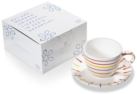 GMUNDNER KERAMIK Landlust Geschirr, Teetasse Maxima mit Unterteller, handgemacht in Österreich