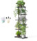 6 Tier Metal Black Plant Stand Indoor Outdoor with Gardening Tools and Gloves, 108cm Large Plant Shelf Multiple Flower Stand Pot Holder, Storage Corner Shelf for Garden Patio Living Room Balcony