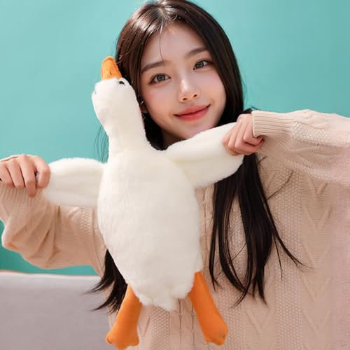 Ragelion Riesen Gans Kuscheltier Groß Ente Stofftier Plüsch Gans Kissen Puppe Kawaii Geschenke für Kinder (Kleinfuß, 50cm)