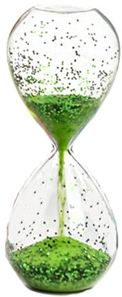 MagiDeal Minuterie en Verre de Sable à Paillettes, sablier, minuterie de décoration de Table Artisanale Faite à la Main, Cadeau d'anniversaire pour Enfants, Vert