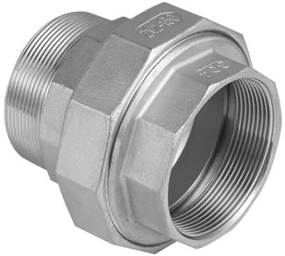 1/2 3/4 1 1-1/4 1-1/2 2 BSP Female to Male Thread 304 Stainless Steel Union Cast Pipe Fitting Connector Adapter Coupler(Size:3/4)