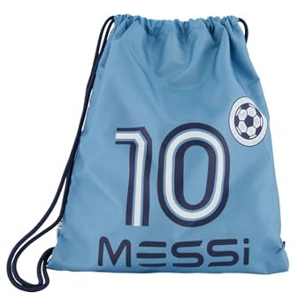 Messi Jungen Lifestyle Drawstring Bag, Side Pocket & Comfortable Straps Schulrucksack, Argentinienblau, Einheitsgröße