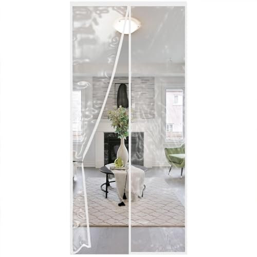 Transparent Magnetic Thermal Insulated Door Curtain,Cold Protection and Heat Protection in Winter, Ideal for Using Air Conditioners in Summer, Easy Adhesive (90x170cm)