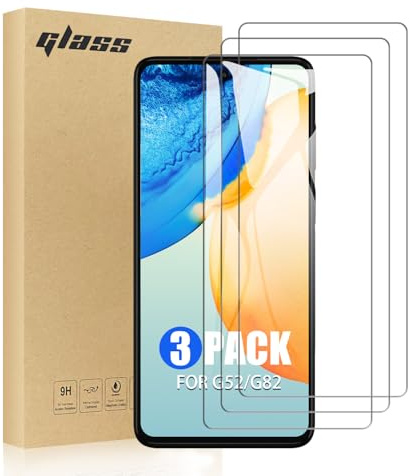 TailTech Protector de pantalla para Moto G52/G82 Motorola G52/G82 de vidrio templado, paquete de 3 protectores de pantalla de vidrio templado de alta transparencia, compatible con fundas