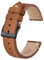 BISONSTRAP Distressed Leder Uhrenarmband, Uhren Armband für Herren, Schnellverschluss Federstege, 22mm, Toffeebraun (Schwarze Schnalle)