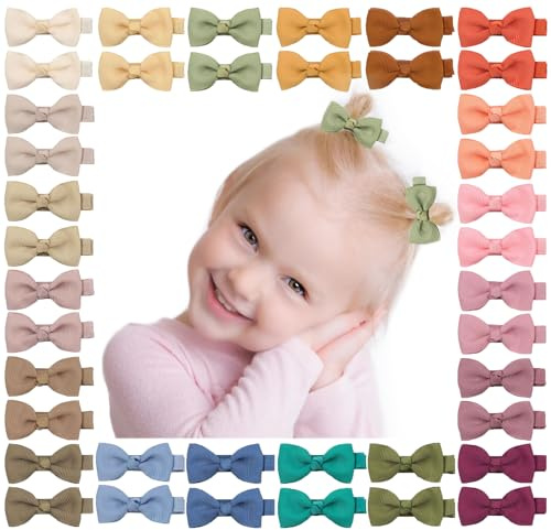 Lot de 40 pinces à cheveux pour bébé fille de 5 cm - Pinces crocodiles à gros grain - Accessoires pour cheveux pour enfants et tout-petits (couleur B)