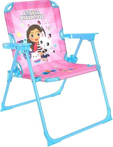 GIFTIDEAZZ Folding Play Chair for Kids - Portable & Sturdy, Featuring Fun Character Designs - Perfect for Indoor/Outdoor Play, Easy Storage (Gabby's Dollhouse Foldable Chair)