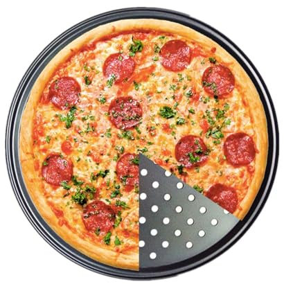 ZHAOYUQI Plato Pizza Bandeja for Pizza Redonda Antiadherente for Horno de Cocina de Restaurante en casa Plato Pizza Horno
