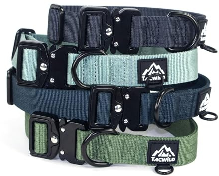 Tacwild Dog Collar for Large Medium Dogs Heavy Duty Nylon Tactical Training