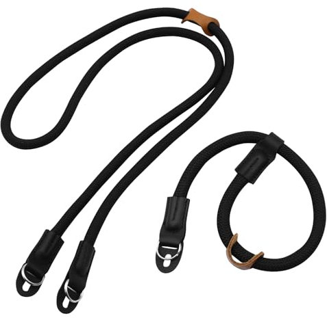WYYFXY® Kameragurt Seil Kamera Handschlaufe, Camera Strap Schultergurt Kamera mit Wrist Strap Camera Rundseil für Nikon, Cannon, Sony (Schwarz)