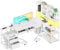 Coleshome Eckschreibtisch mit 5 Schubladen & 4 Regalen, 200×110cm Schreibtisch L-Form mit LED, Steckdosen & USB, großer Schreibtisch für Homeoffice, Weiß
