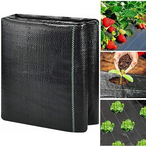 YAHMIA Toile de Paillage Anti-Mauvaises Herbes, Géotextile pour Jardin, Perméable à l'eau et l'Air, Contre Les Mauvaises Herbes, Anti-UV (3m X 10m)