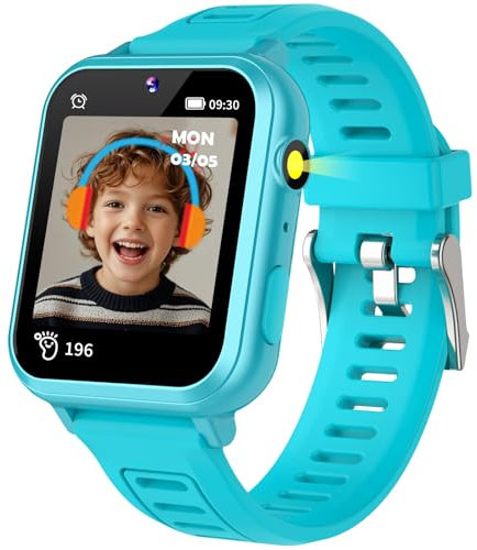EUNICECG Reloj Inteligente Niño Niños Niñas 24 Juegos MP3 Música HD Cámara Control- Parental 13 Despertador Digital Smartwatch -Cumpleaños -Navidad Regalos Juguetes 3 4 5 6 7 8 9 10 años