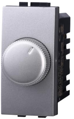 Dimmer, regolazione 100W-1000W, Modulo Grigio, Compatibile Con BTicino Living, frutti, interruttori, pulsanti, deviatori, dimmer, sensori, PIR, buzzer, Per Placche originali e compatibili