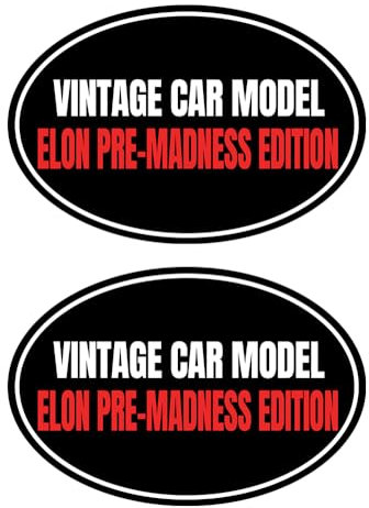 2 Stück lustige Anti-Elon Vintage Pre Madness Edition Aufkleber Anti-Elon Moschus Autoaufkleber Elon Regret Vinyl Aufkleber Zubehör für Stoßstange, Laptop, Autofenster (Rot, 15,2 x 10,2 cm)