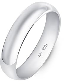 Amberta Massiver 925 Sterling Silber Ehering Mann | 5 6 8 mm Silber Poliert Daumenring Komfort Passform Bandring Herren: 5 mm - Größe 55.1
