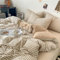 Covebett Housse de Couette 220x240 à Carreaux Vichy Beige et Marron Parure de Lit Adulte 2 Personnes Housse Couette en Microfibre Linge de lit avec Fermeture Éclair et 2 Taies d'oreiller 65x65