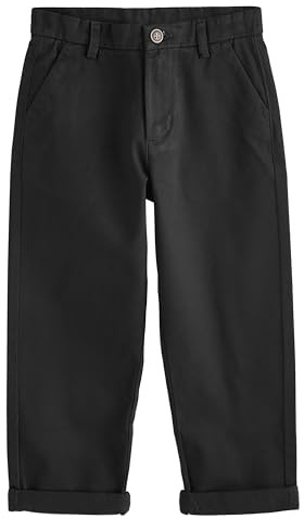 NEXT Jungen Chinohose mit Stretch - Breite Passform Schwarz Numeric_158