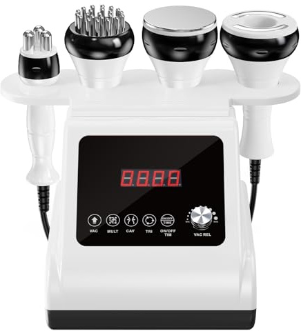 Qewher 4 in 1 Cellulite Massagegerät 40K Kavitation Radiofrequenz Gerät | Vakuum-Negativdruck, Triple RF & EMS & Rotlicht für Hautstraffung, Körperkontur-Management und sanfte Hautpflege zu Hause