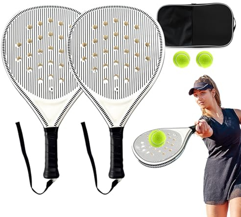 Djowyh Palas De Pádel | Raquetas Infantiles - Agujeros Optimizados Raquetas de Entrenamiento para Niños y Adultos Práctica Exterior y Viaje