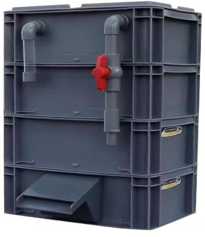 Filtre d'aquarium, boîtier de Filtration Externe, 60 x 40 x 88 cm - Système de biofiltration en Cascade pour Aquariums et Tortues, amélioration de la qualité de l'eau. Pompe et média filtran