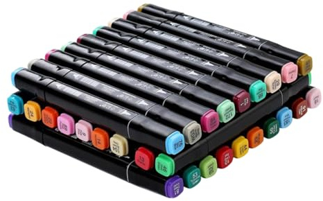 TOKIDNY Dual Tip Marker Pens Farben Wasserlöslich für Schüler Künstler Beidseitig mit Feiner Spitze und Pinselspitze Farbintensiv Geeignet für Zeichnung Manga Skizzen und Kunstprojekte