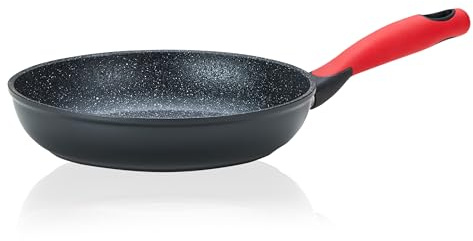 KHG Bratpfanne geschmiedetem Aluminium 24 cm, Antihaft, Hitzeisolierende | 3-lagige ILAG Antihaftbeschichtung, Für Induktion & alle Herdarten, Hitzeisolierende Griffe aus Silikon und leicht raue