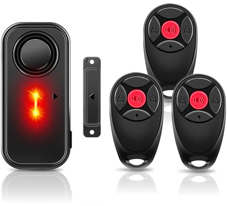 NineLeaf Türalarm, Türalarm mit Fernbedienung, Fensteralarm,2-in-1 Alarm/Türgong,4-stufiger Lautstärkeregler,60m Reichweite,Alarmanlage mit Sirene für Pool,Haus,Geschäft,Garage -1Sensor 3Fernbedienung