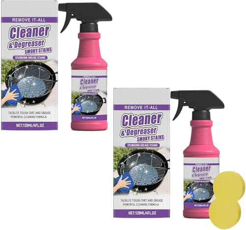 Fast-Acting Heavy-Duty Grill Degreaser Spray, 2026 New Oven Cleaner, BBQ Grill Cleaner for Outdoor Grills, Safe Heavy Duty Cleaner for Burnt Food & Grease (2pcs)