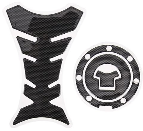 CTQZZR 2 Pezzi Adesivo per Serbatoio Moto Protezione Tappo Carburante per Ducati Monster 600 (1994-2001), Adesivo Tappo Carburante Effetto Carbonio Paraserbatoio Moto