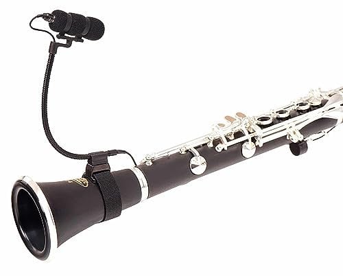 Pronomic SET MCM-100K Clipmikrofon mit Halter (Kondensator Mikrofon, Schwanenhals, Universal Klettbandhalter bis 5 cm Durchmesser, Phantomspeisung, XLR Adapter, Case) schwarz