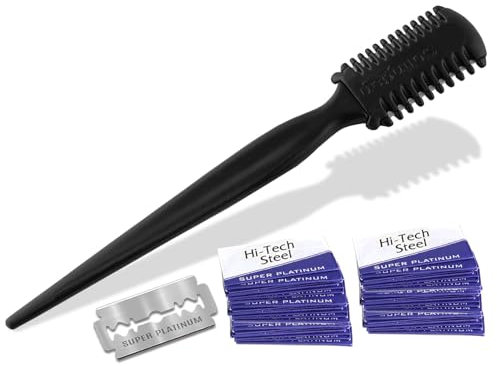 Effiliermesser Effilierer aus Solingen zum Ausdünnen und Schneiden von Haaren MADE IN GERMANY mit 100 Ersatzklingen