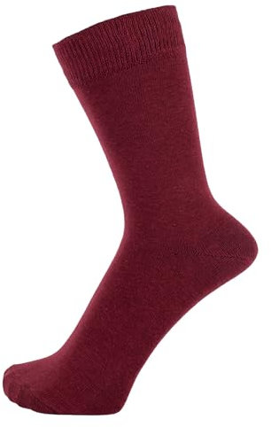 ZAKIRA Calzini Eleganti in Finissimo Cotone Pettinato dai Colori Vivaci per Uomo e Donna, 40-46 (EU), Bordeaux