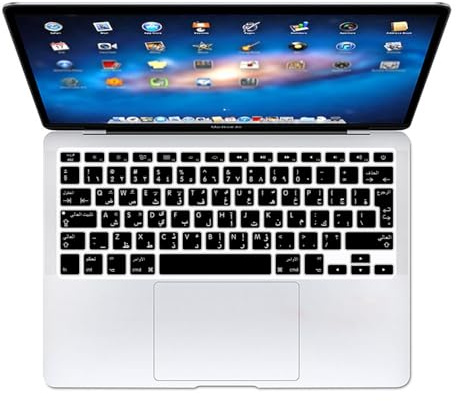 MMDW Arabic EU Layout Keyboard Skin for MacBook Old Air 13/Pro 13 15 17inch | With Models A1369 A1466 A1278 A1286 A1425 A1502 A1398,Dust‑proof,Anti‑scratch,Precise Fit,Keyboard Protector,Black