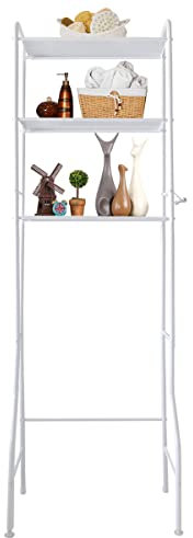 Nyana Home | Estantería de Baño sobre Inodoro | 3 Alturas | Resistente a Agua y Polvo | Patas ajustables en Altura (Blanco)