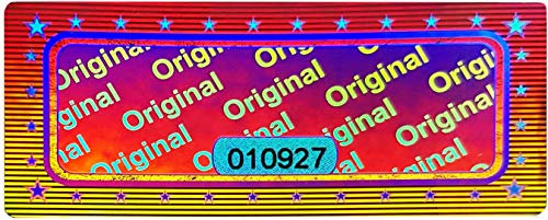 60 Stk - 3D Hologramm Siegel mit Seriennummer - 46x20mm silber glänzend - Sicherheitssiegel, Qualitätssiegel, Garantiesiegel, Sicherheitsetiketten, selbstklebende Etiketten, Sticker, Label