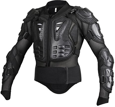 Motorrad Schutz Jacke Atmungsaktiv Einstellbar Brustschutz Sport Fallschutz Schutzjacke Motocross Protektorenjacke (Schwarz, L)