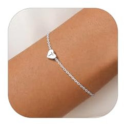 Silvora S925 Silber Buchstabenanhänger Alphabet T Initialen Armkettchen Damen Armbänder 16cm+5cm Buchstaben Armbänd für Damen Fußkettchen