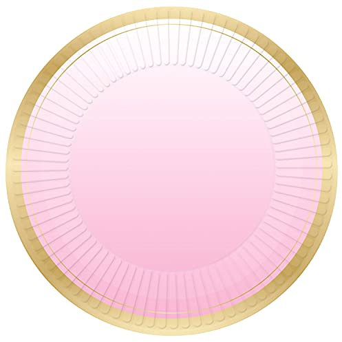 Amscan 9911404 1St Birthday Pink Met Plates 23Cm