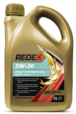 REDEX 5w-30 C2 Fully Synthetic Engine Oil for Peugeot & Citroen, 2 Litre